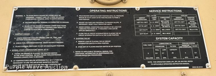 image for item ET3091 Libby Corp MEP803A generator