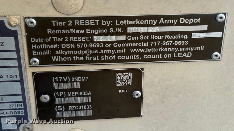 image for item ET3091 Libby Corp MEP803A generator