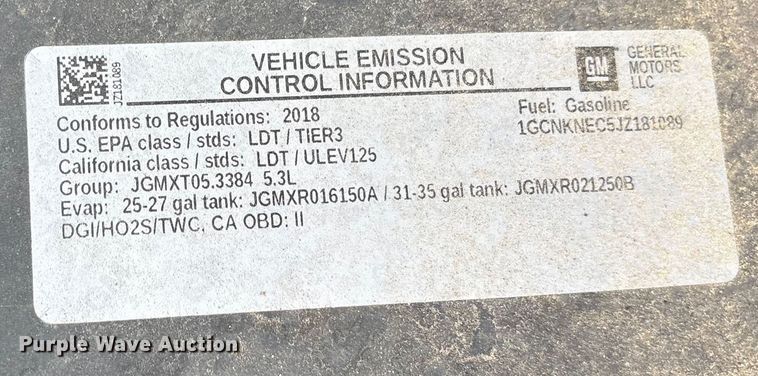 image for item ET7058 2018 Chevrolet Silverado 1500 pickup truck