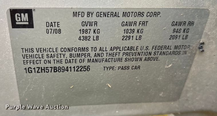 image for item ET7063 2009 Chevrolet Malibu 