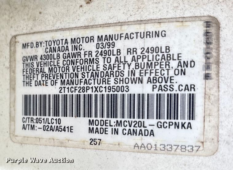 image for item ET7065 1999 Toyota Camry Solara 