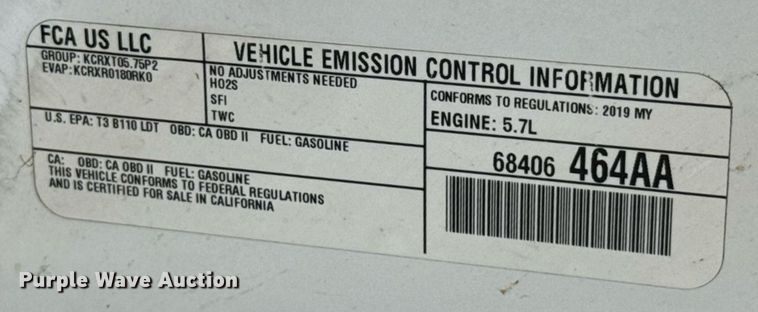 image for item EU2159 2019 Dodge Durango SSV SUV