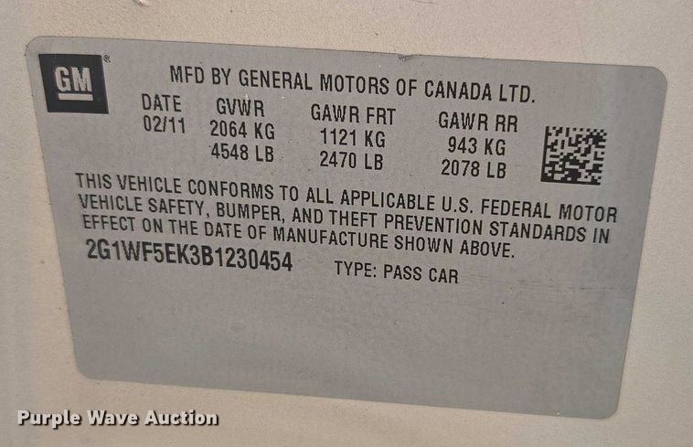 image for item EU4563 2011 Chevrolet Impala 