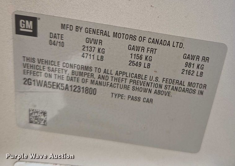 image for item EU4568 2010 Chevrolet Impala 