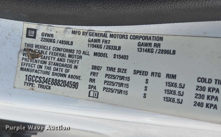 image for item EU4573 2008 Chevrolet Colorado pickup truck