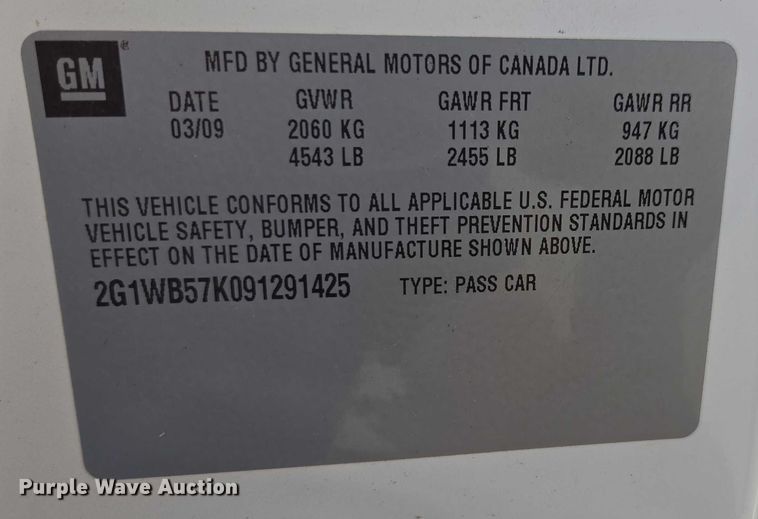 image for item EU4574 2009 Chevrolet Impala 