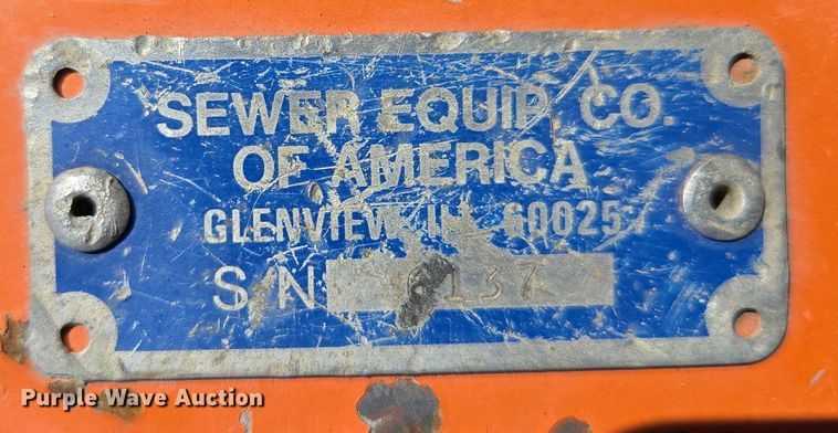 image for item EV1688 1992 Sewer Equipment Co. of America sewer jetter trailer