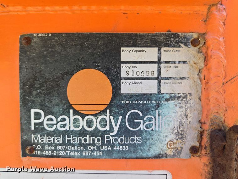 image for item EV1690 1987 Ford F700 dump truck