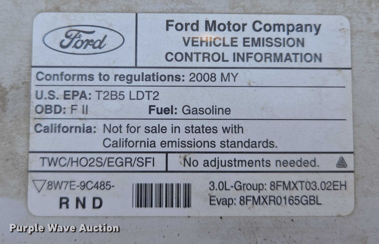 image for item EV1696 2008 Ford Ranger pickup truck