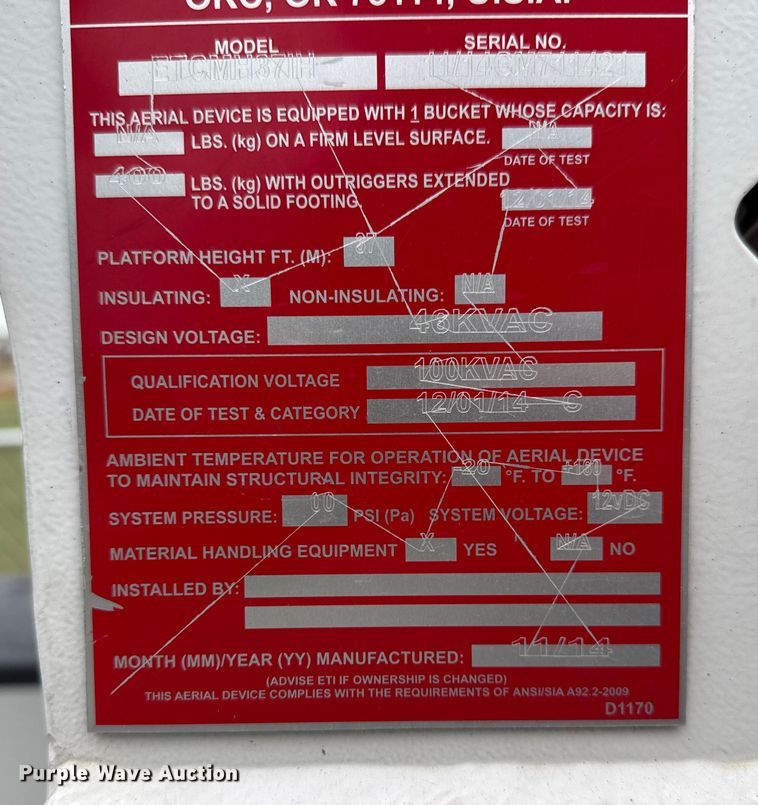 image for item EV1742 2015 Ford  F550 XL Super Duty  bucket truck