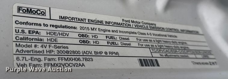 image for item EV1742 2015 Ford  F550 XL Super Duty  bucket truck