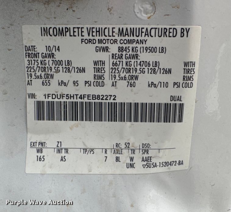 image for item EV1742 2015 Ford  F550 XL Super Duty  bucket truck