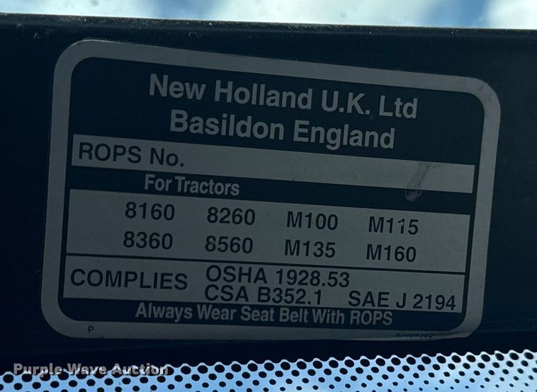 image for item DJ7780 New Holland 8260 MFWD tractor