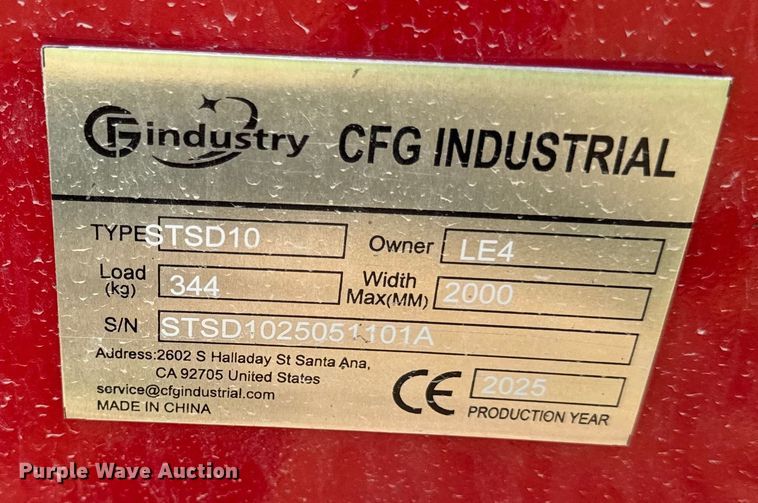 image for item DZ4233 2025 CFG Industrial STSD10 skid steer seeder