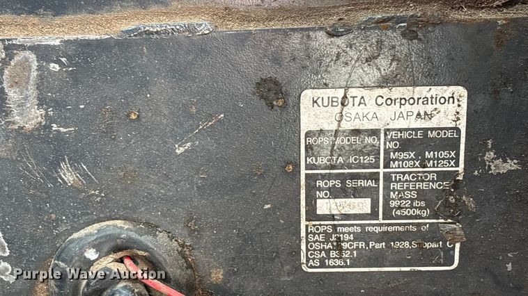 image for item EE4002 2007 Kubota M108X MFWD tractor