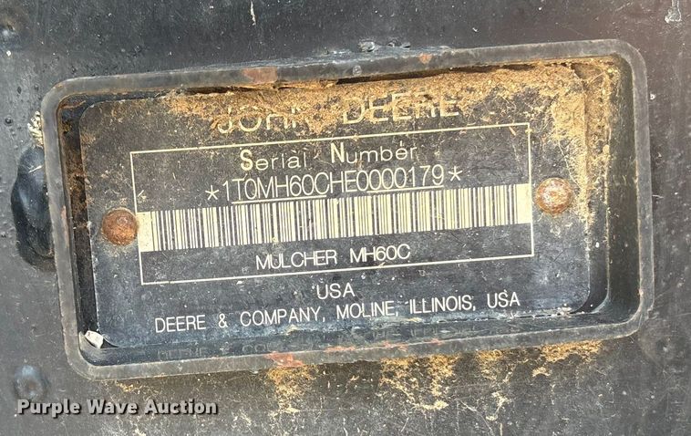 image for item EE4003 John Deere MH60C skid steer mulcher