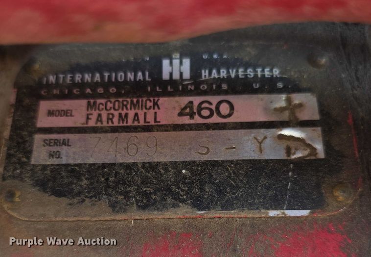 image for item EF3795 1960 Farmall 460 tractor