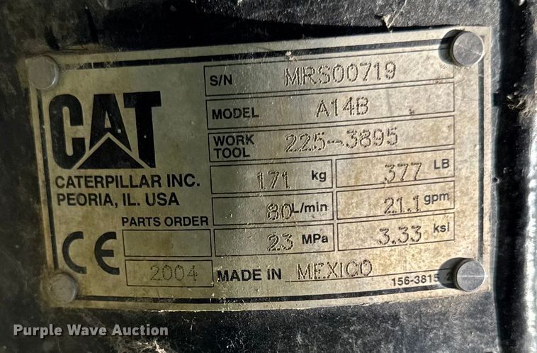 image for item EM2327 2004 CAT A14B Post hole auger