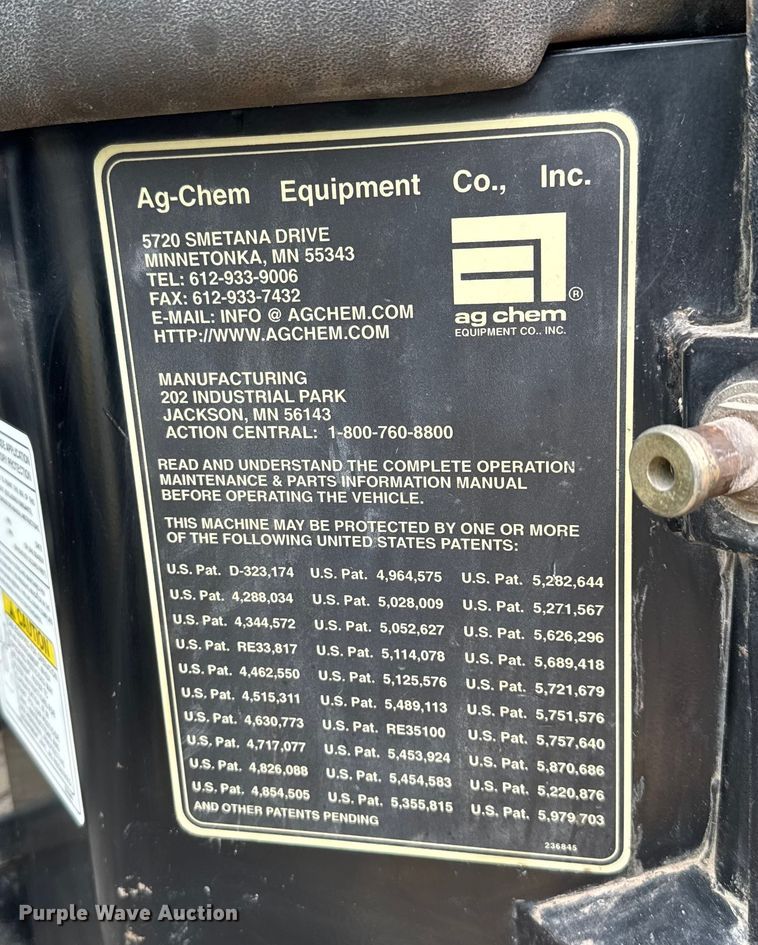 image for item EV1744 2002 Ag-Chem TerraGator 8104 applicator truck