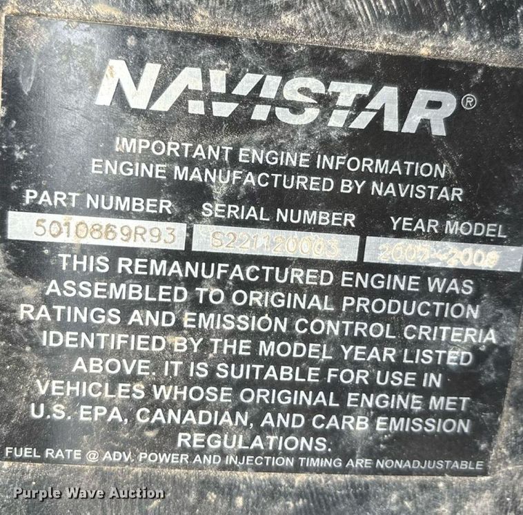 image for item KG9590 2009 International 7400 applicator truck cab and chassis  