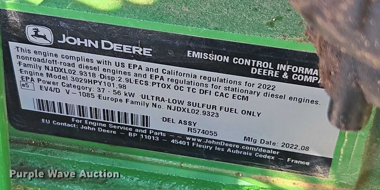 image for item YA1056 2022 John Deere 5055E MFWD tractor