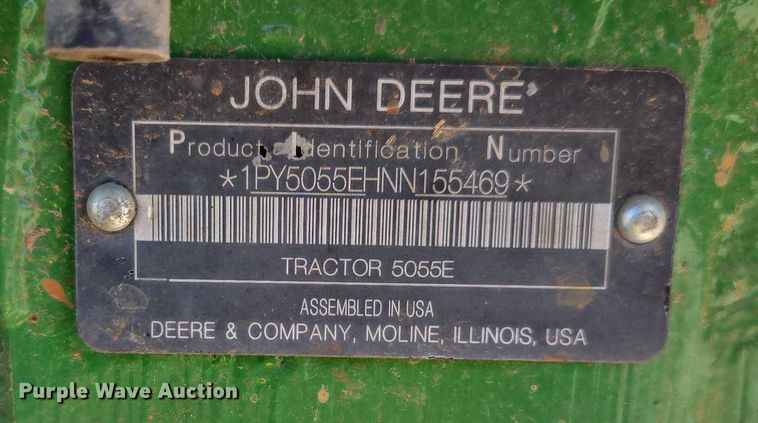 image for item YA1056 2022 John Deere 5055E MFWD tractor