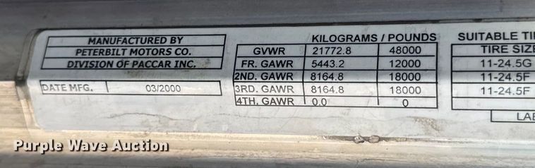 image for item DO2231 2000 Peterbilt 378 semi truck