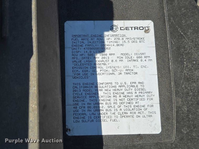 image for item EC1178 2014 Freightliner Cascadia semi truck