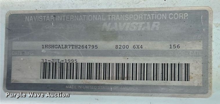 image for item ED2206 1996 International F-8200 truck cab and chassis