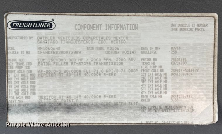 image for item ED5880 2011 Freightliner Business Class M2 rollback truck