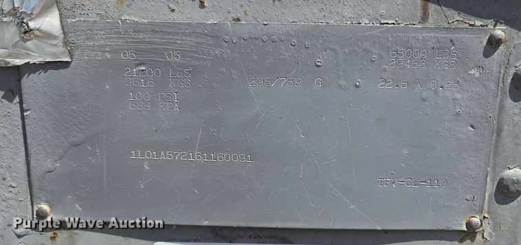 image for item EM0629 2006 Lufkin TFV-CL-110 dry van trailer