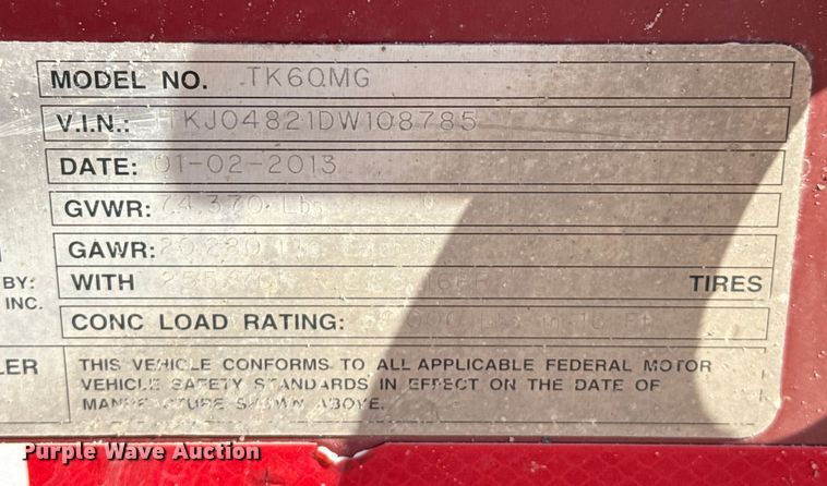 image for item EP0515 2013 Trail King TK60MG double drop deck equipment trailer