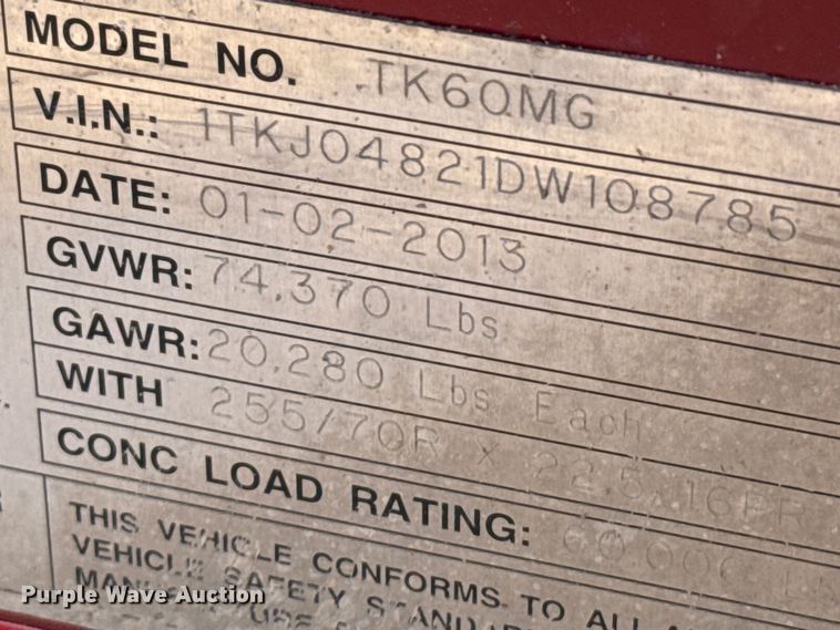 image for item EP0515 2013 Trail King TK60MG double drop deck equipment trailer