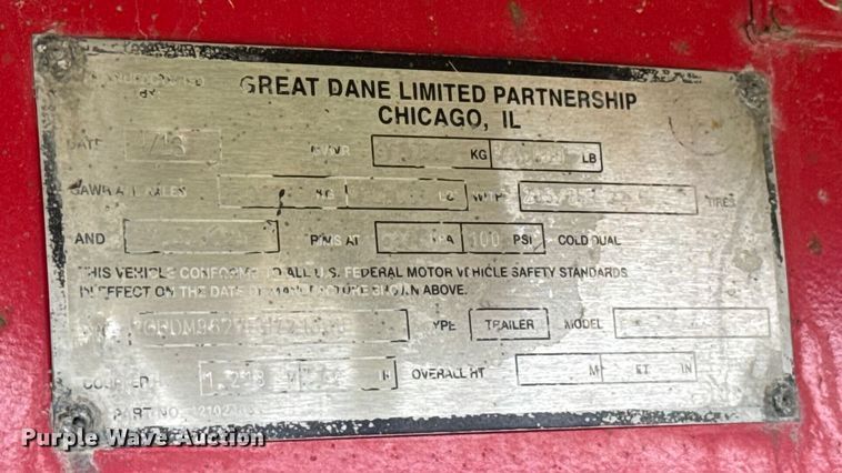 image for item EU2183 2014 Great Dane FLP-10024-00048 flatbed trailer