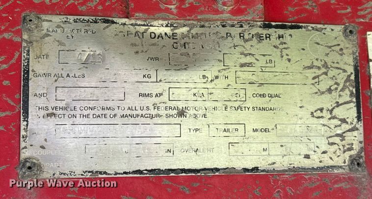 image for item EU2197 2014 Great Dane FLP-0024-00048 flatbed trailer