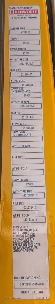 image for item EU2207 2021 Kenworth T680 semi truck