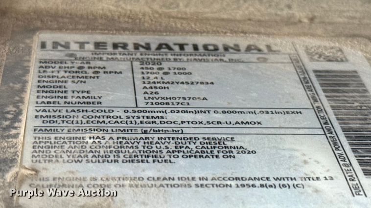 image for item EU2208 2021 International LT625 semi truck