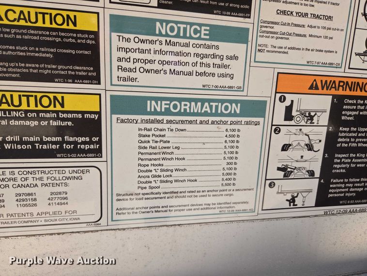 image for item EU3570 2014 Wilson AF-1080SS flatbed trailer