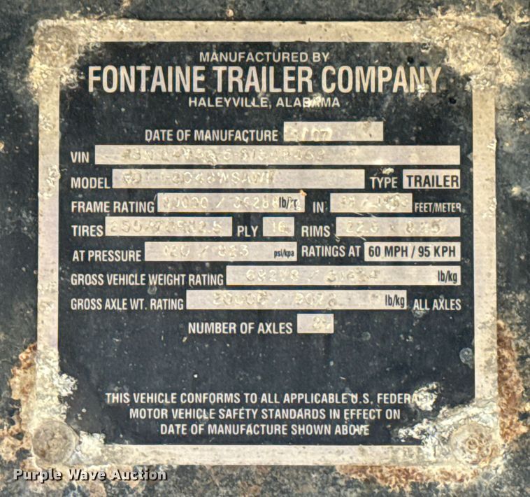 image for item NU9610 2008 Fontaine WDT180 drop deck trailer