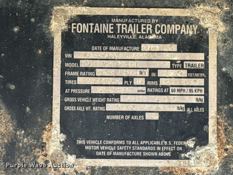 image for item NU9610 2008 Fontaine WDT180 drop deck trailer