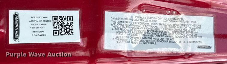 image for item YA0648 2018 Freightliner Cascadia 125 semi truck