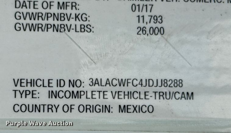 image for item YA0862 2018 Freightliner Business Class M2 box truck