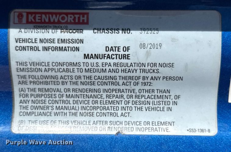 image for item YA0977 2020 Kenworth T680 semi truck