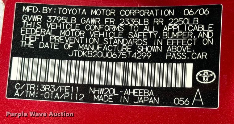 image for item DO2233 2006 Toyota Prius 