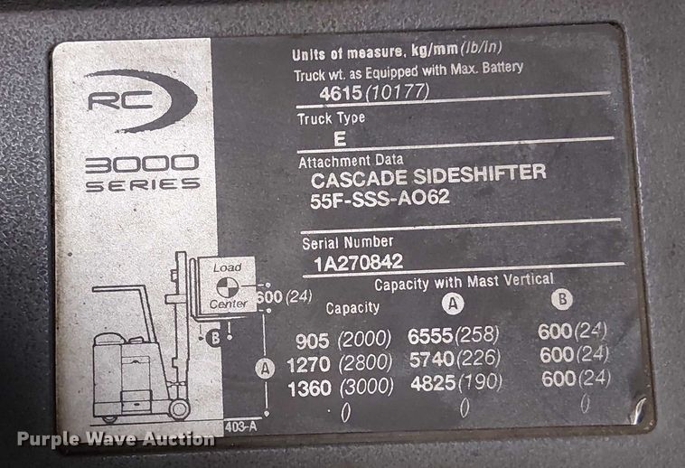 image for item DT6297 crown Cascade sideshifter forklift
