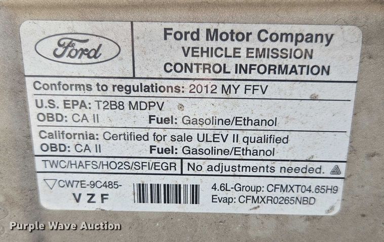 image for item DU2509 2012 Ford E150 van