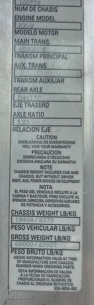 image for item DV2865 2016 Peterbilt 320 refuse truck