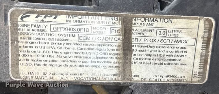 image for item DW2993 2017 Mitsubishi Fuso FE box truck