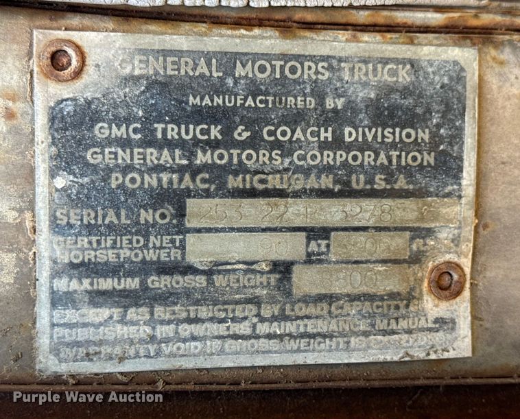 image for item DW6619 1951 GMC flatbed pickup truck