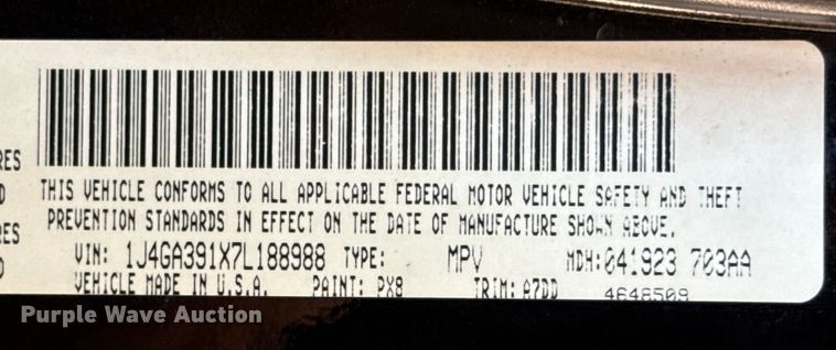 image for item DX5757 2007 Jeep Wrangler flatbed pickup truck